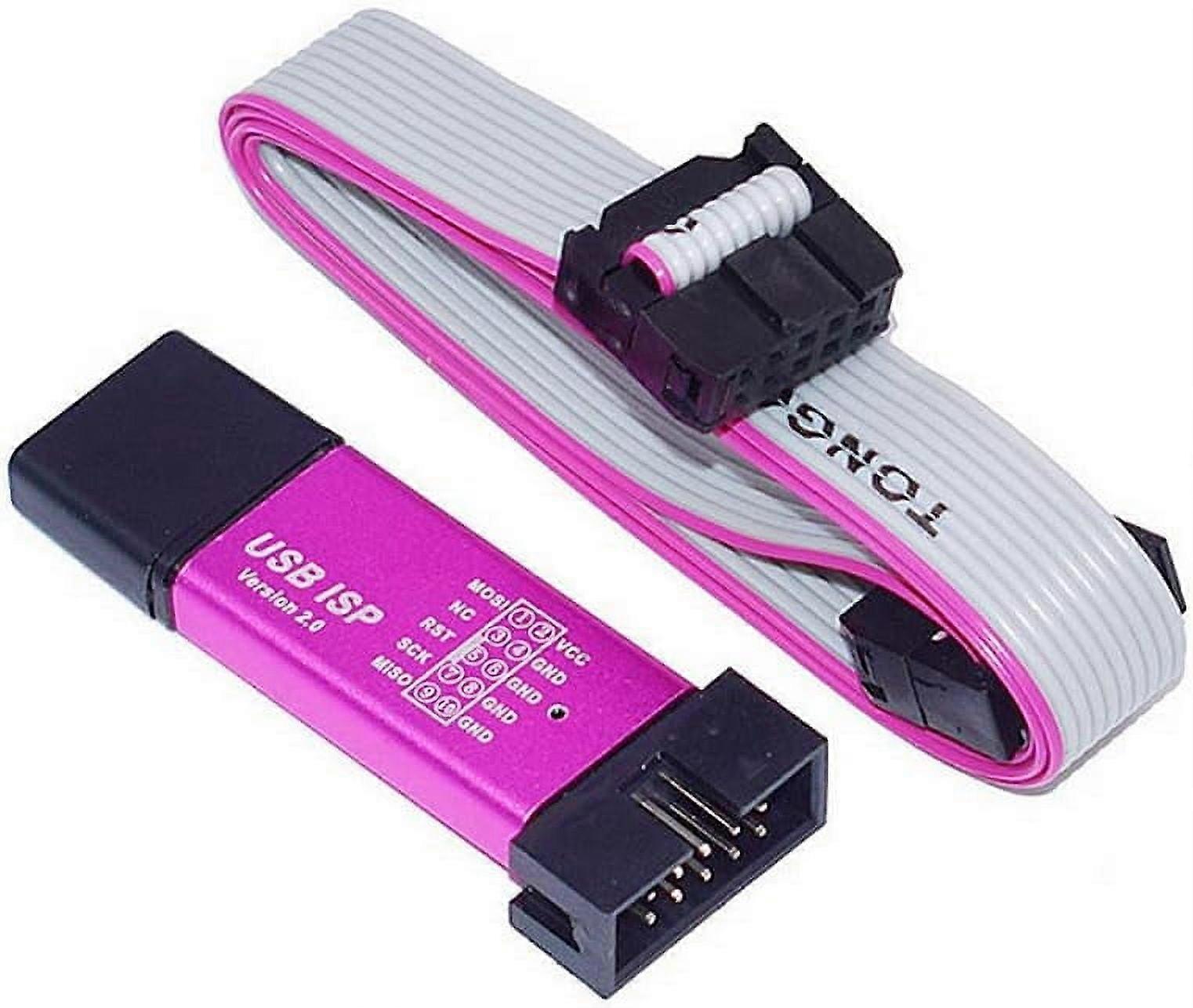 USBasp USBISP 51 AVR Programmer IDC10 Interface USB Programmer with Cable Compatible with Arduino