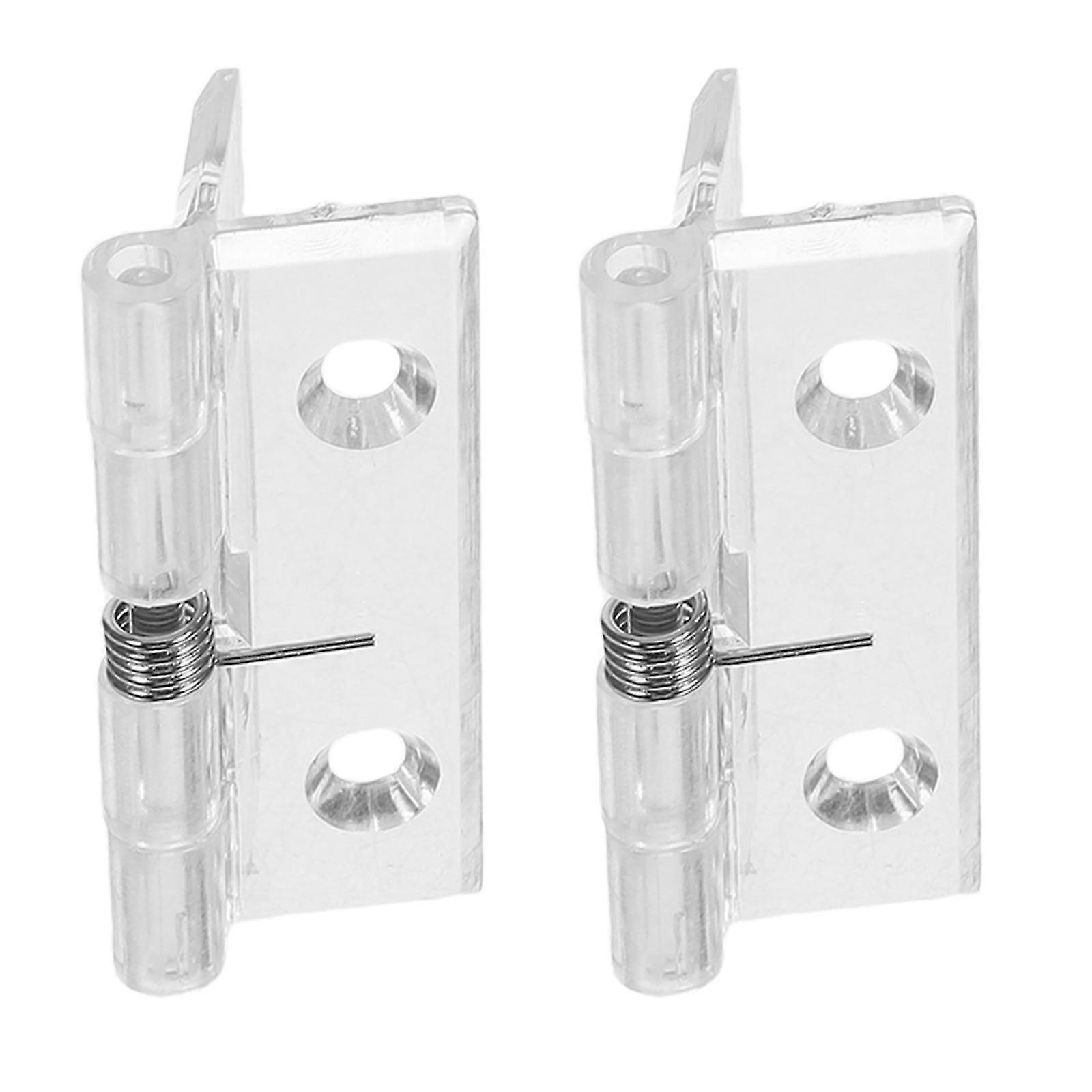 Transparent Invisible Self-Closing Door Hinges with Automatic Rebound 2Pcs
