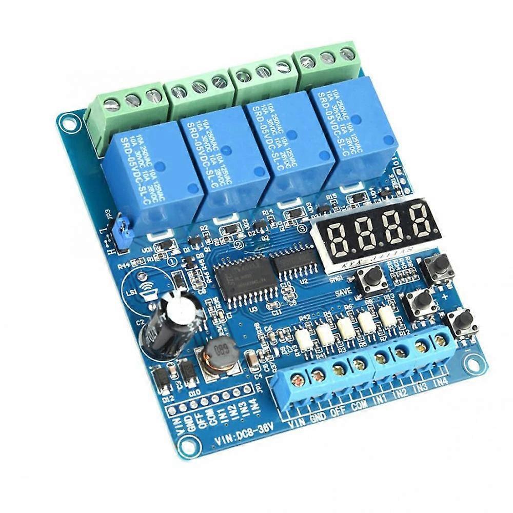 36V Relay Module 4-channel Multifunction Time Delay Relay Interface Board Module Optocoupler Led Delay Relay