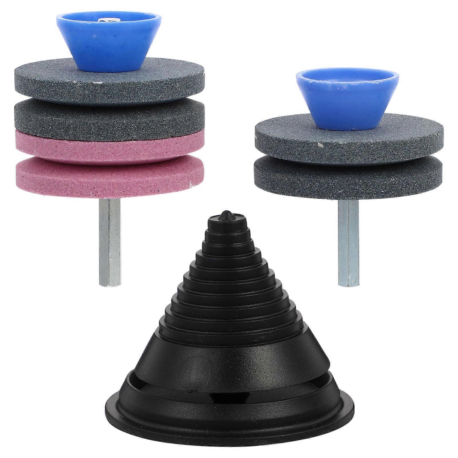 Lawnmower Sharpener Stone for Grinding Use 3Pcs Courtyard