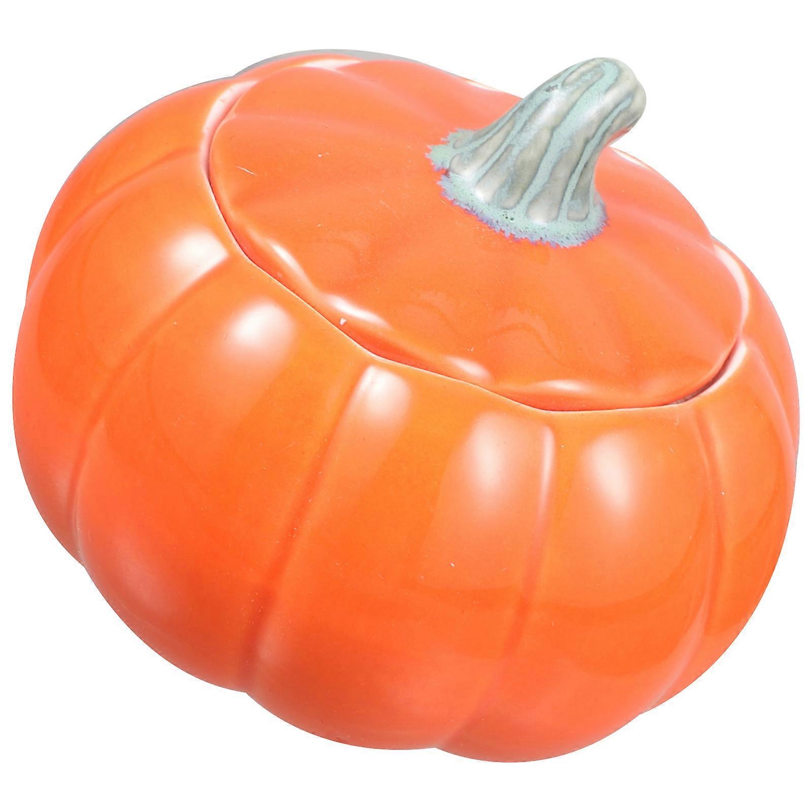 Pumpkin Shape Ceramic Sugar Jar for Kitchen Storage