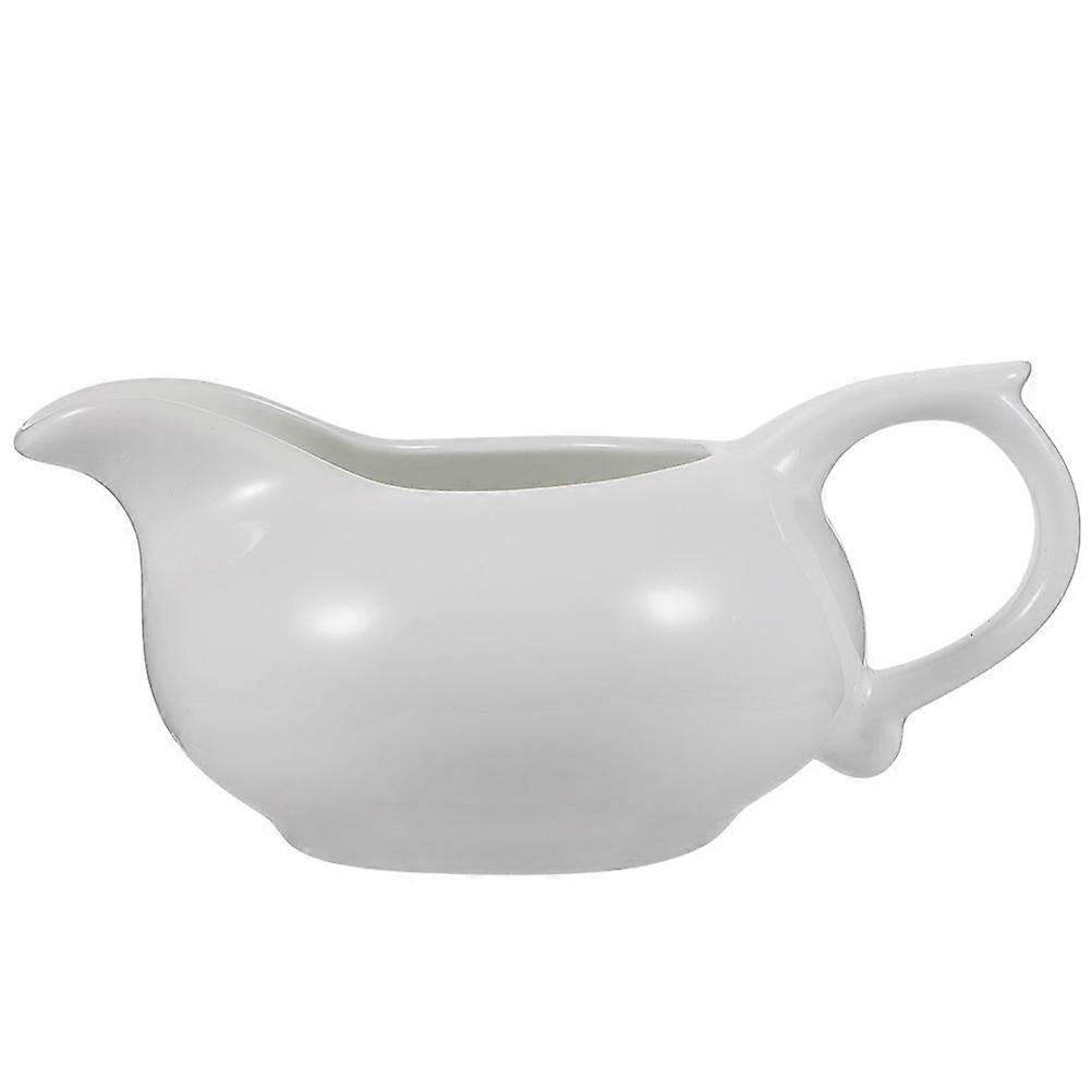 Ceramic Gravy Boat for Pouring Sauces White Kitchenware