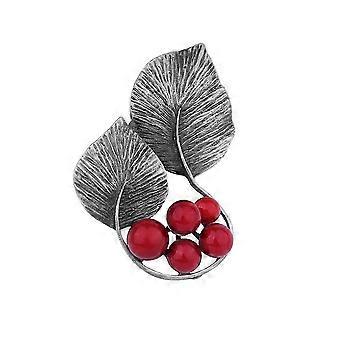 Elegant Leaf Shape Brooch Pin for Decoration Vintage Silver Alloy Brooch