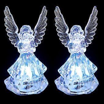Lot de 4 lampes figurines d'anges en prière, adorables lampes LED de table et de bureau, veilleuses colorées (style aléatoire)
