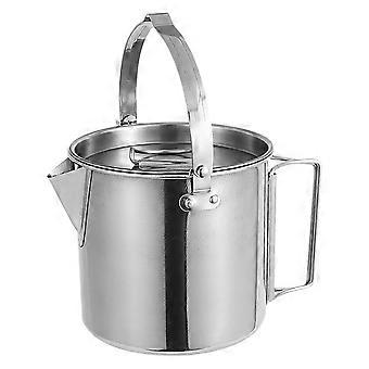 Hervidor portátil de acero inoxidable para camping, 1,2 L, ligero.