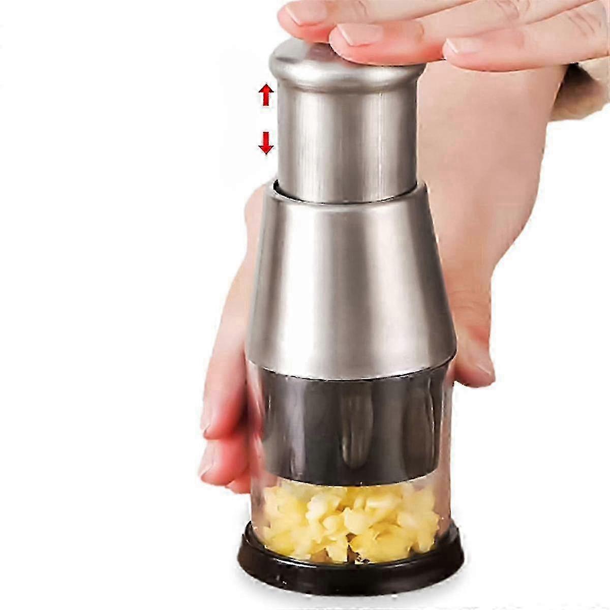 Manual Garlic Press with Multifunctional Cutter for Efficient Garlic Mincing