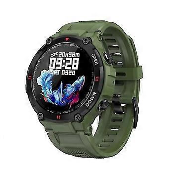 Smartwatch met 1,28 inch volledig rond scherm, rubberen band, hartslag-, bloeddruk- en zuurstofverzadigingsmeter, IP67 waterdicht, Bluetooth 5.0