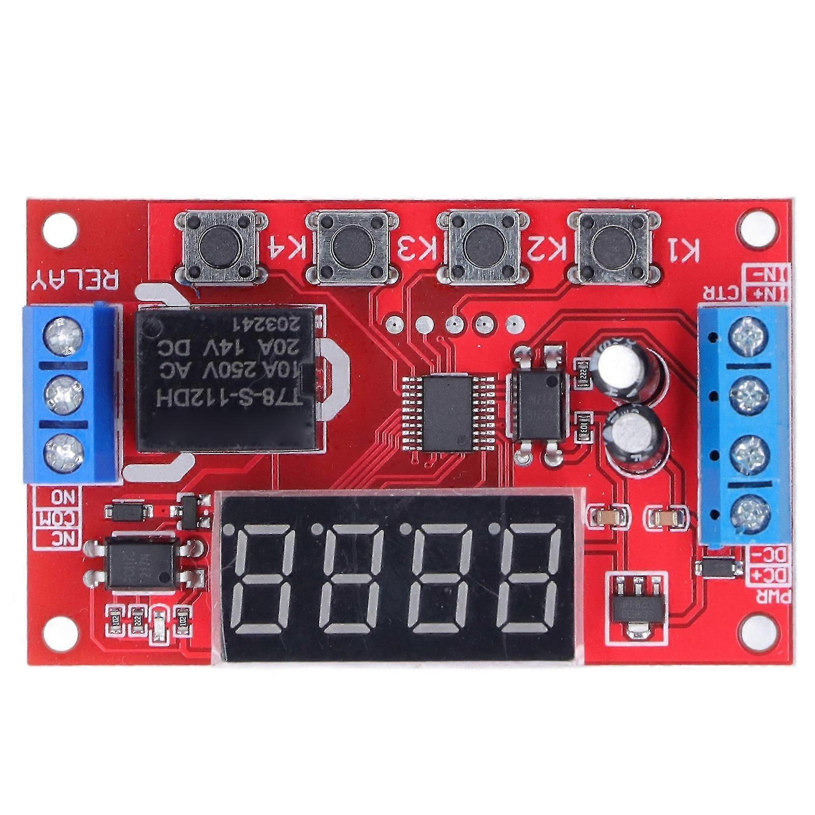 12V Programmable 32-Function Relay Module, Digital Timing Delay with Optocoupler Isolation, High Accuracy 0.01s, Anti Reverse