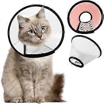 2pcs Cat Recovery Collar,Plastic Cat Cone,Adjustable Kitten E-Collar,After Surgery Pet Puppy Protective Elizabethan Circle Soft Cone for Small Dogs Ra