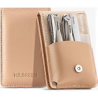 4Pcs Nail Clipper Set, Upgraded Anti-Splash Clippers with File and Tweezers, German Stainless Steel Professional Cutter Portable Care Kit Leather Case