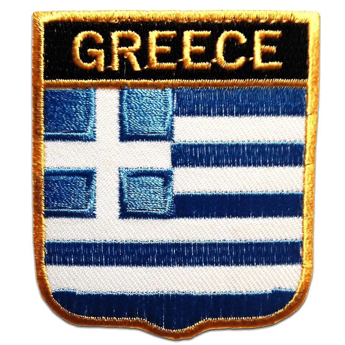 Patch / Iron-on Patch - Greece Hellas Flag - Blue/White - 6.5 x 7.5