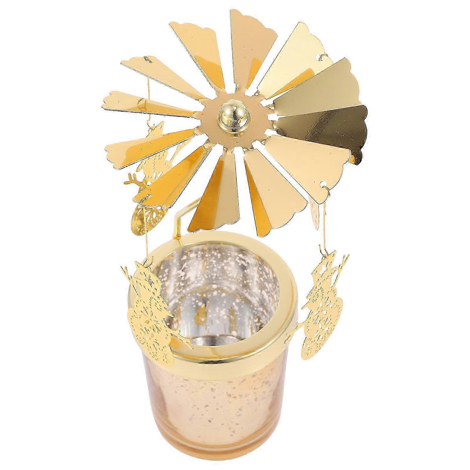 1Pc Rotating Candlestick Tabletop Candlestick Decoration Romantic Candlestick