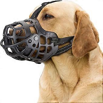 Ownpets Dog Muzzle Adjustable Dog Basket Muzzle with Movable Cover to Prevent Biting Chewing & Licking Air Mesh Drinkable Dog Muzzle for Medium Large 