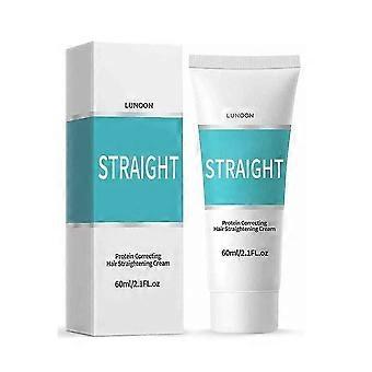 Crema alisadora de queratina de 60 ml para cabello rizado y encrespado, hidratante suavizante con proteínas.