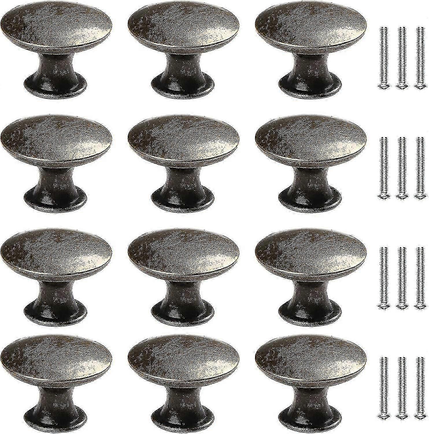 12 Pcs Round Cabinet Knobs Vintage Drawer Knobs Brass Cabinet Pulls Door Knobs For Closet Kitchen Be