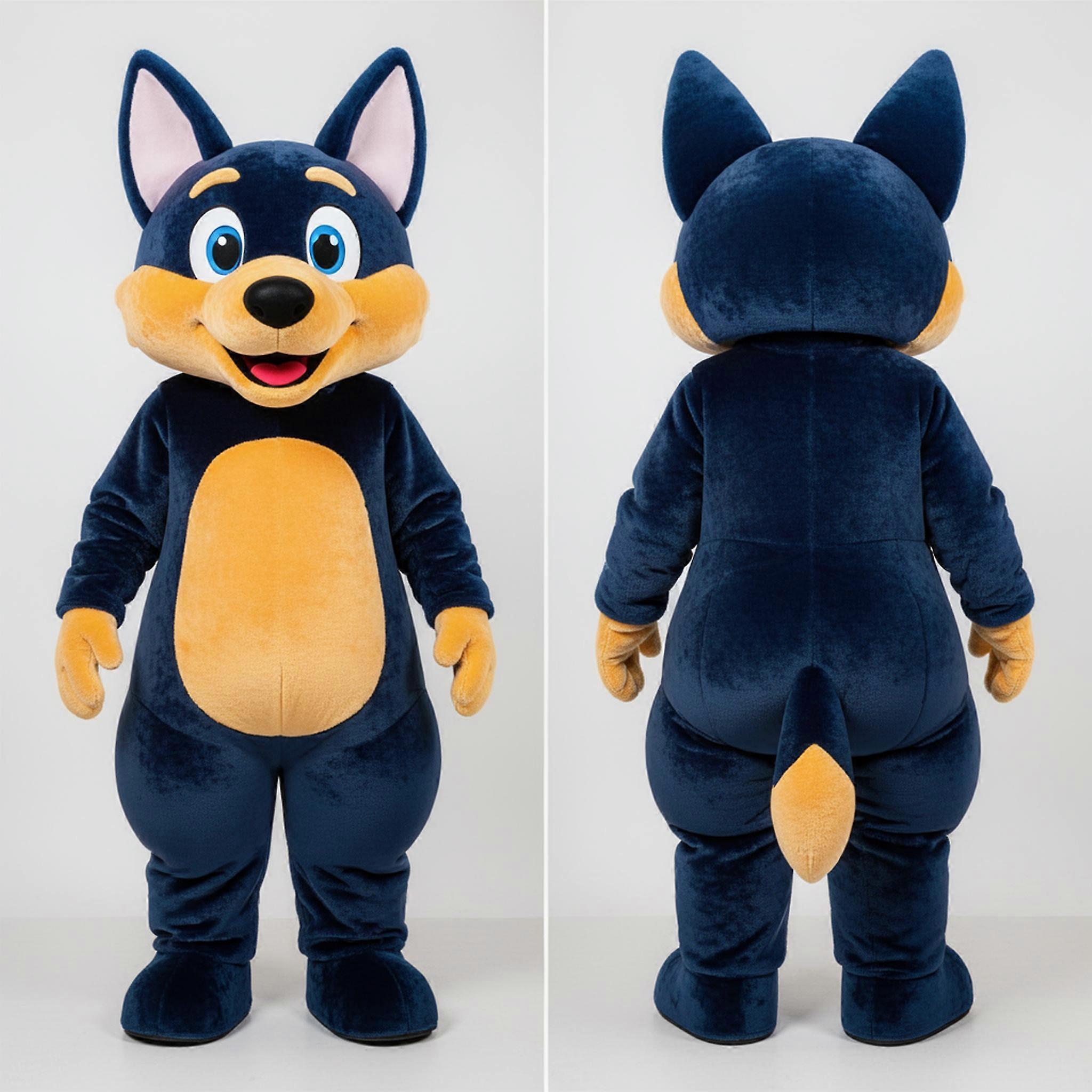 MASTICOT Navy Blue Cartoon Dingo Mascot