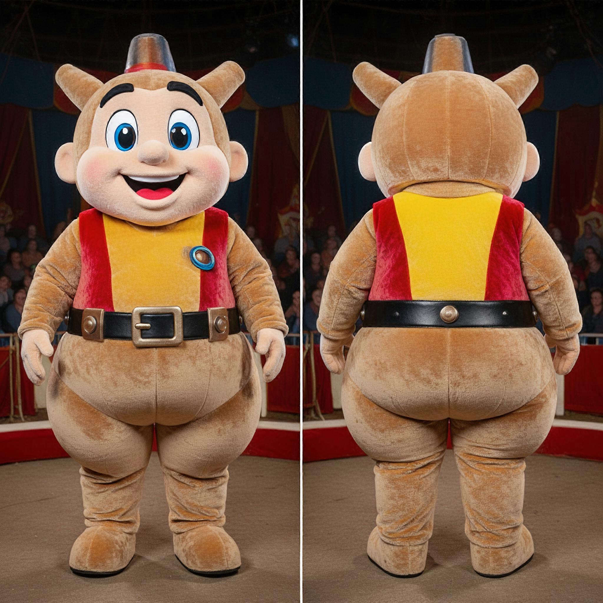 MASTICOT Tan Dynamic Human Cannon Ball Mascot