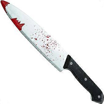 with Blood Detail 30cm Halloween Bloody Knife Prop with Black Handle