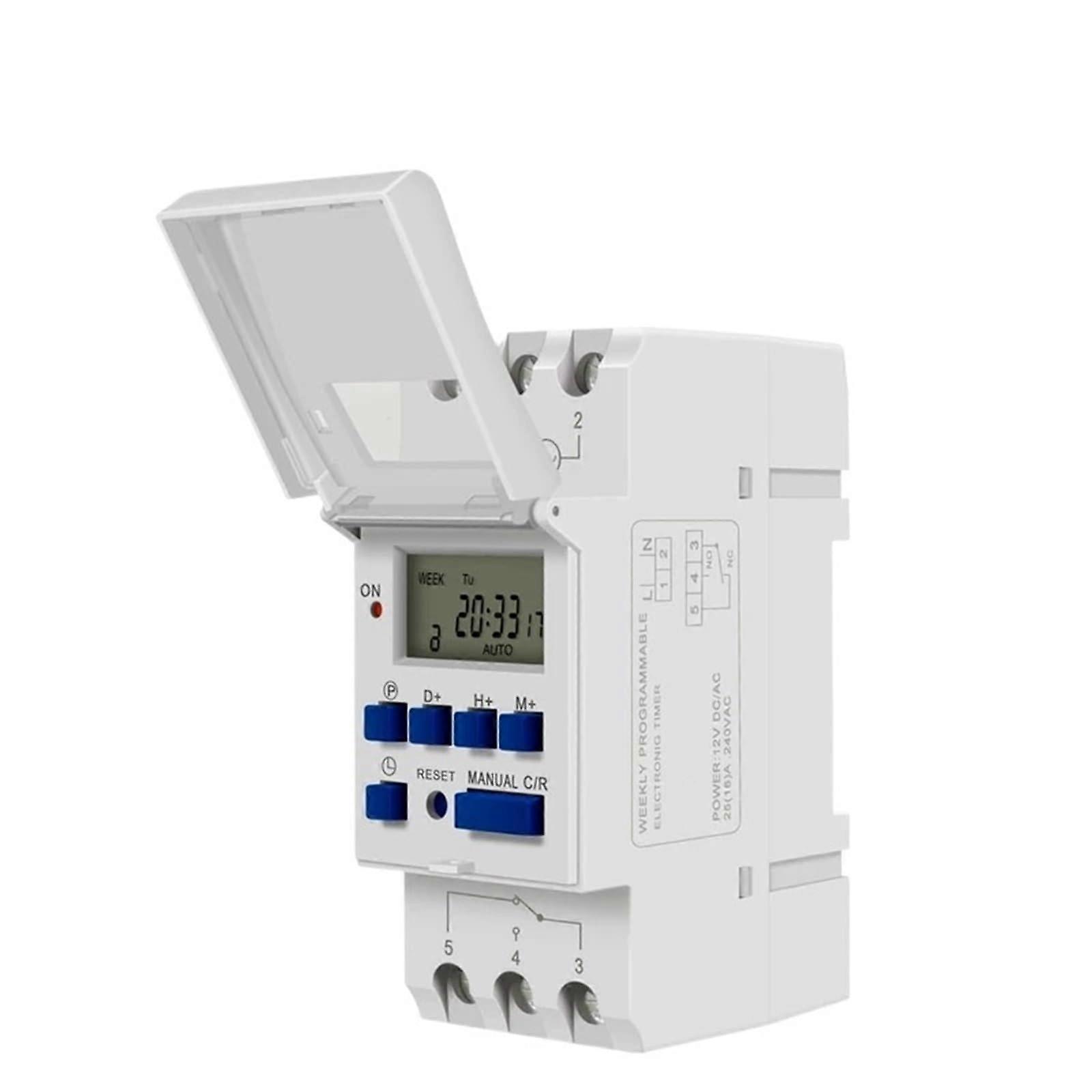 15A 12V 24V 220V Weekly Programmable Digital Timer Switch Relay for Automatic Light Control