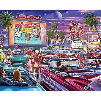 Jigsaw Puzzle 1950s Movie Night Drive-in Movies HAA831