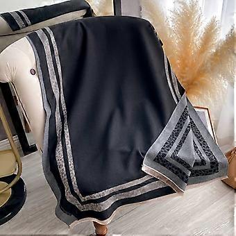 Women's Thick Warm Jacquard Scarf Shawl, Soft Solid Color Winter Neck Wrap for Outdoors, Hand Washable