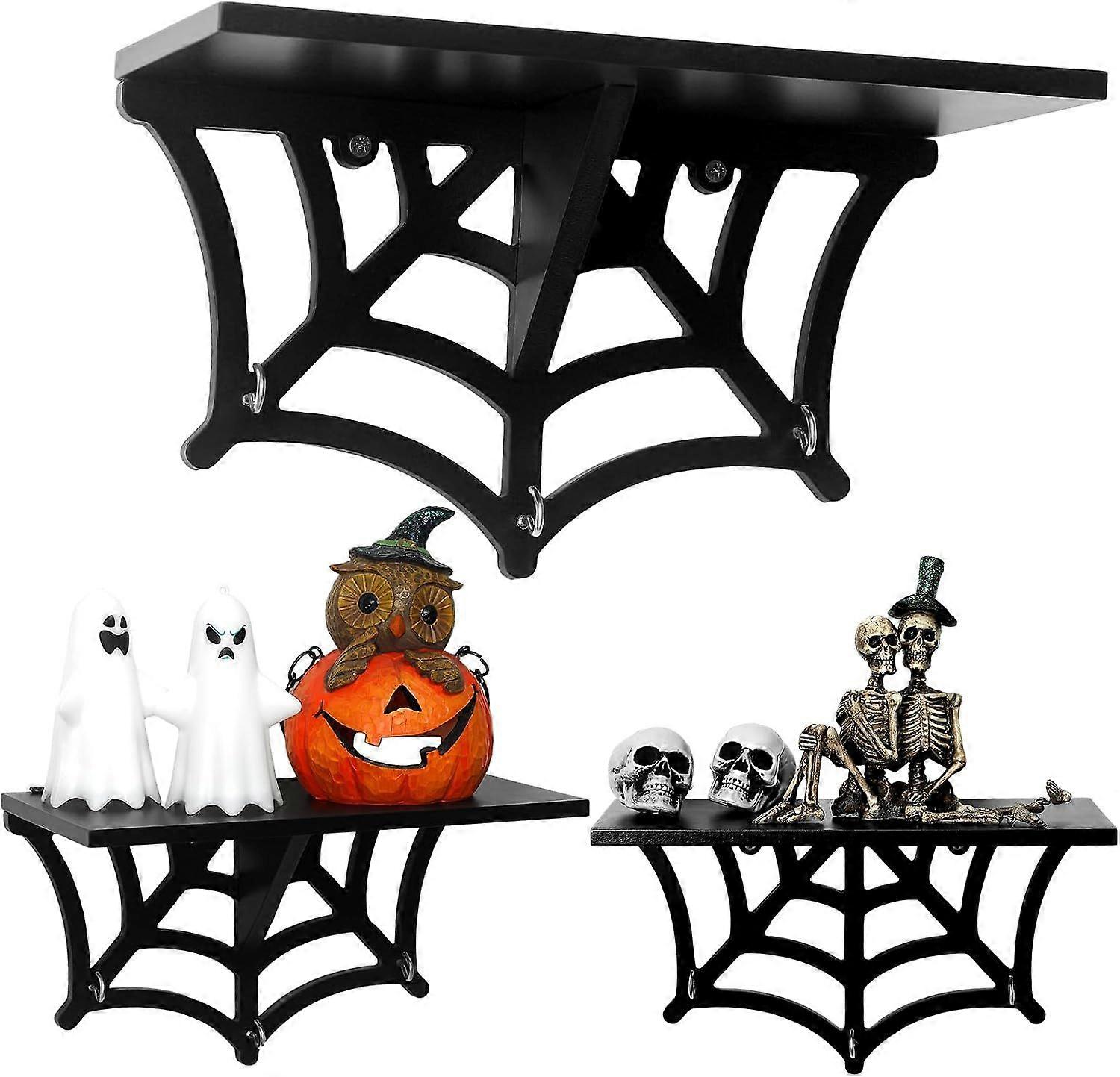 2 Pcs Halloween Spider Web Shelf Goth Room Decor 10 Inch