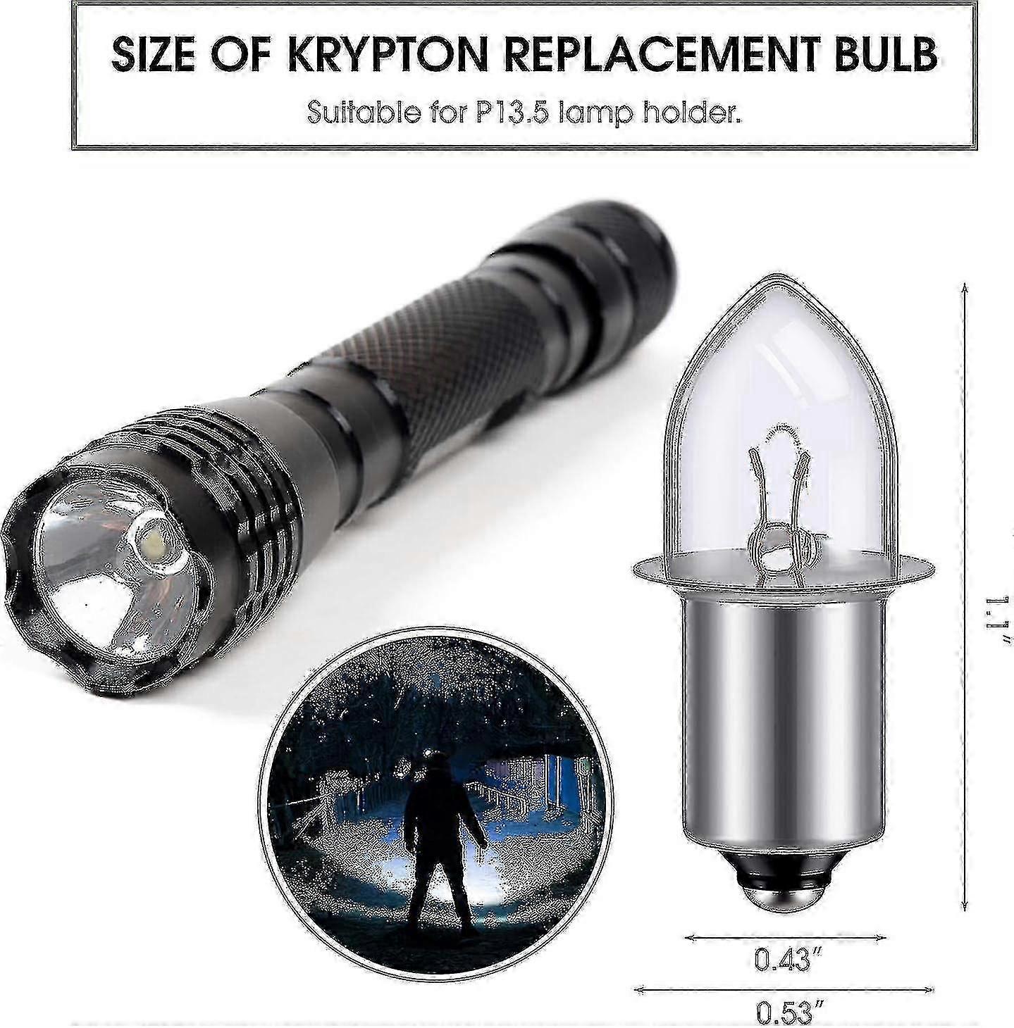 Krypton Flashlight Replacement Bulbs 6V 4.8V 0.75A Bayonet Base (3-Pack)
