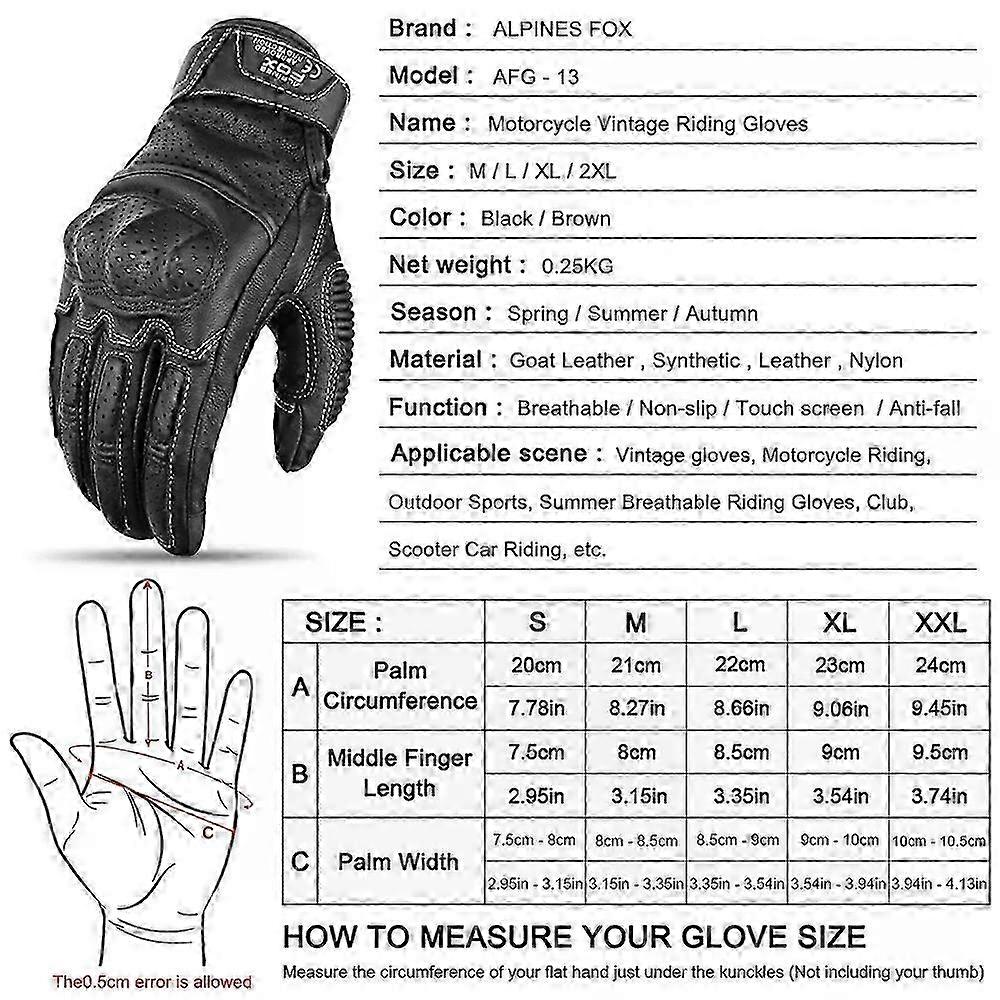 Touchscreen-Compatible Leather Biker Gloves