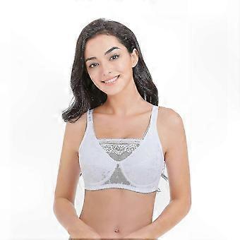 Wirefree Mastectomy Bra with Pockets compatible with Breast Prosthesis, Everyday Comcompatible witht Plus Size Beige 34A