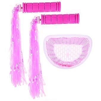 Cesta para bicicleta infantil, capa para guidão para patinete, conjunto com 2 unidades, rosa.