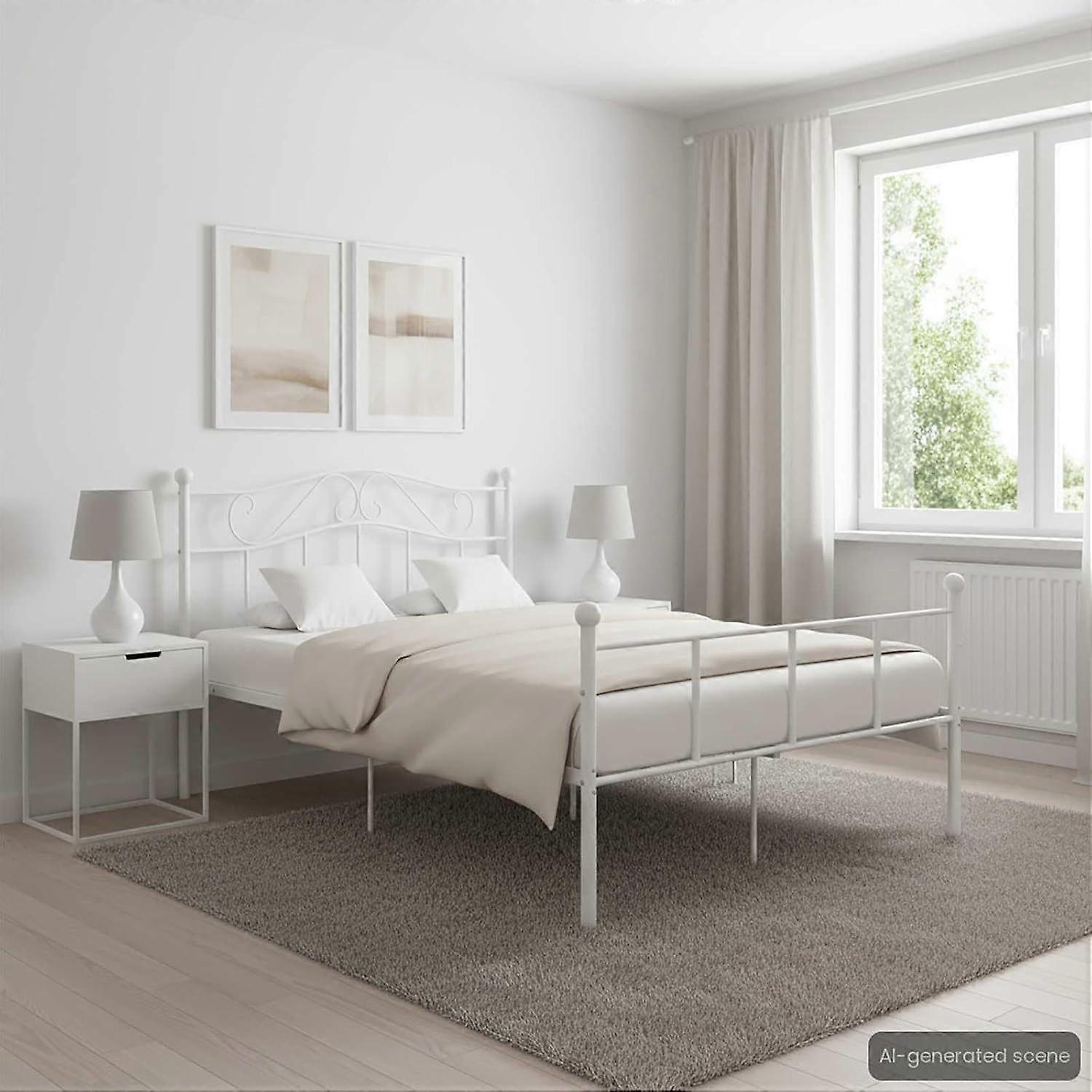 Bedframe metaal wit 160x200 cm