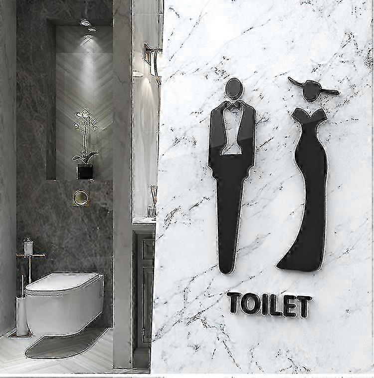Large Acrylic Adhesive Bathroom Signs