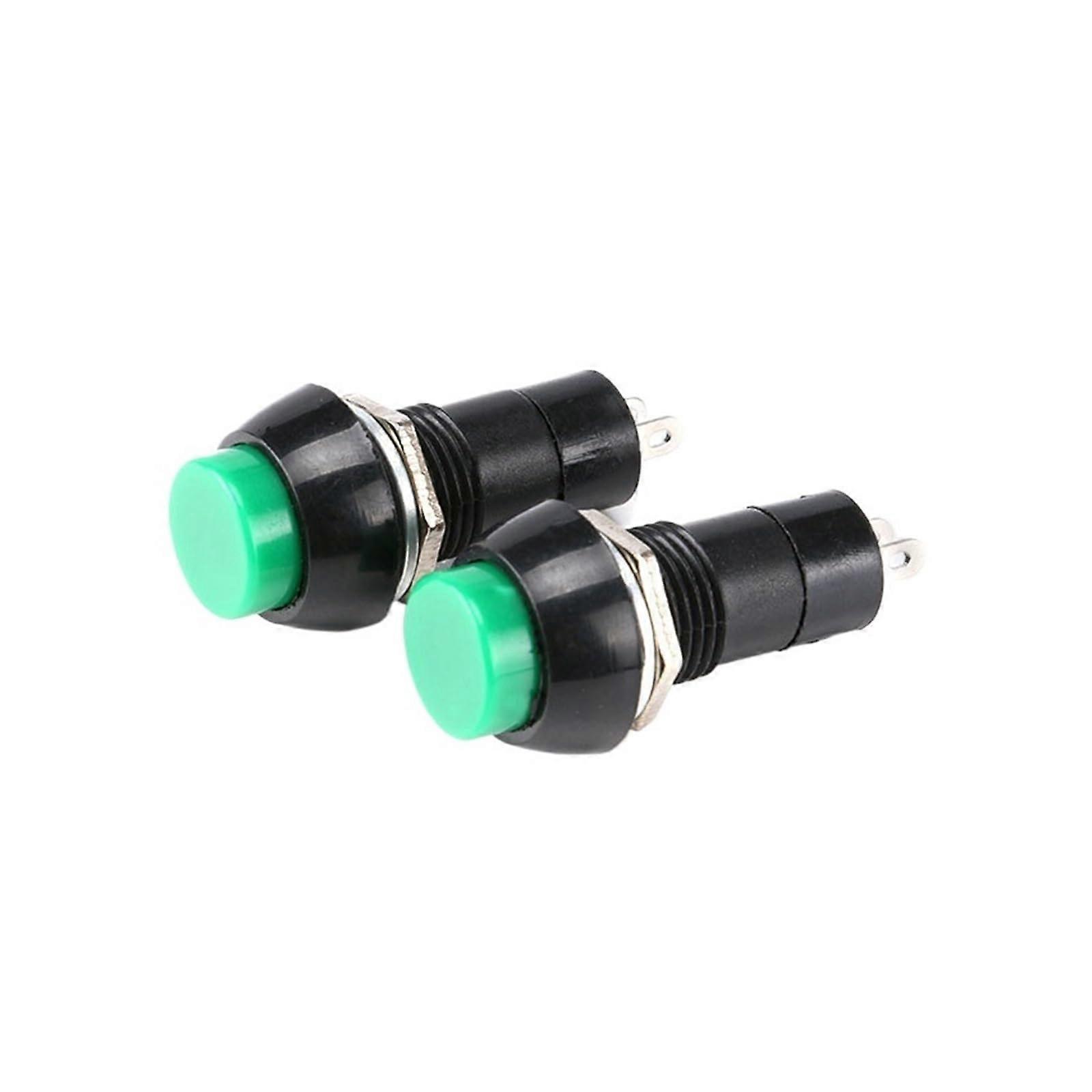 10Pcs PBS11B Green Round Momentary Push Button Switch Set 250V 3A for DIY Electronics Control Panel