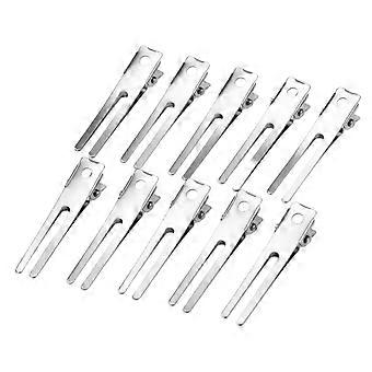 50pcs Metal Alligator Hair Clips Double Prong Nickel Plated for Salon Styling and DIY Crafts
