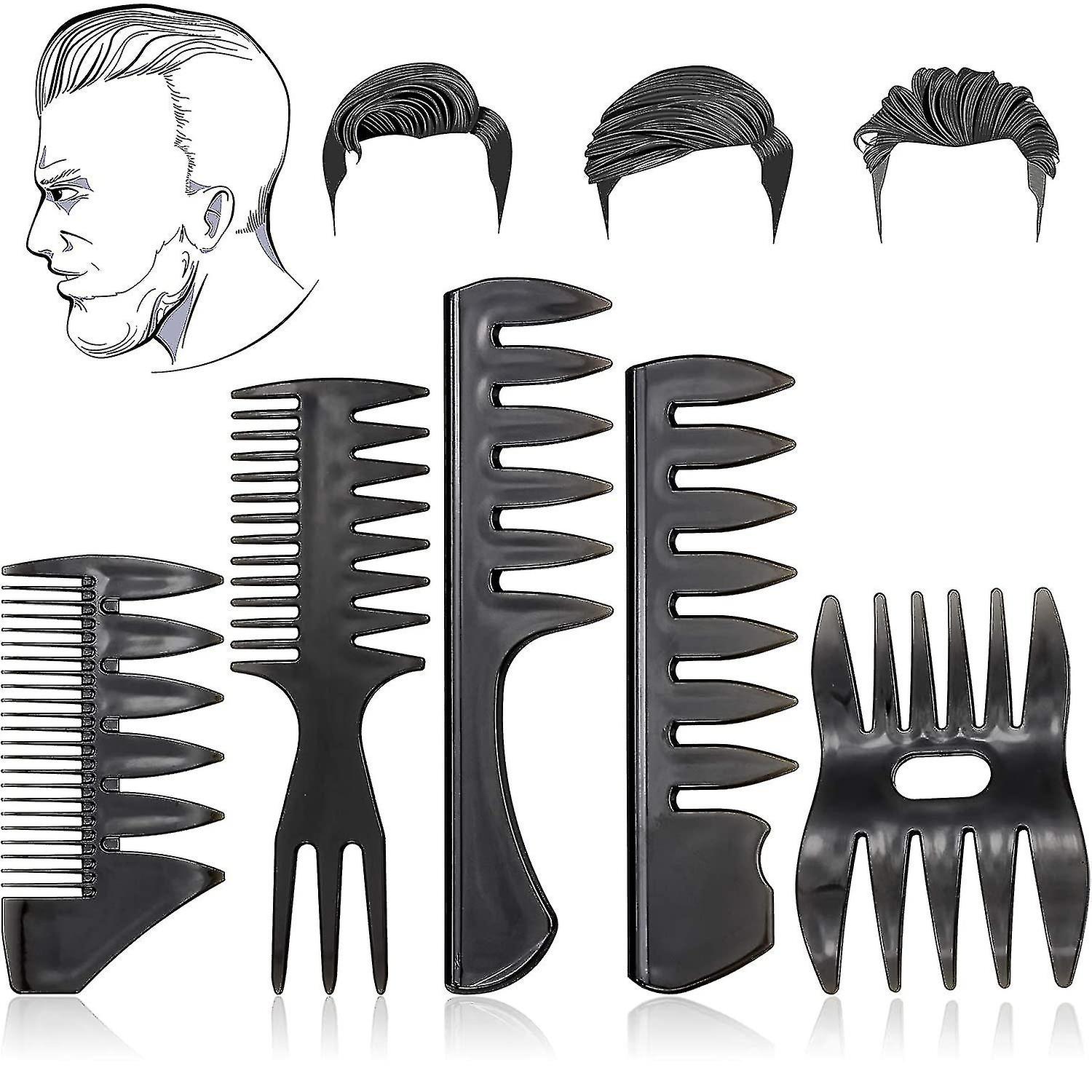 5 Piece Men's Styling Comb Set Classic Retro Styling Comb For Men Professional Gift