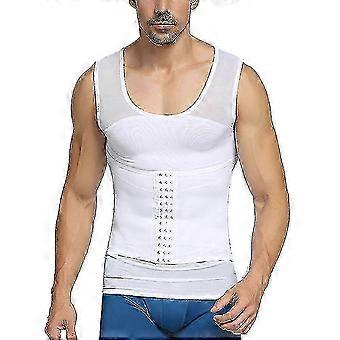 Men's Slimming Body Shaper Vest Belly Tummy Control Compression Underwear Shirt, Breathable Nylon, Soft and Skin-Friendly