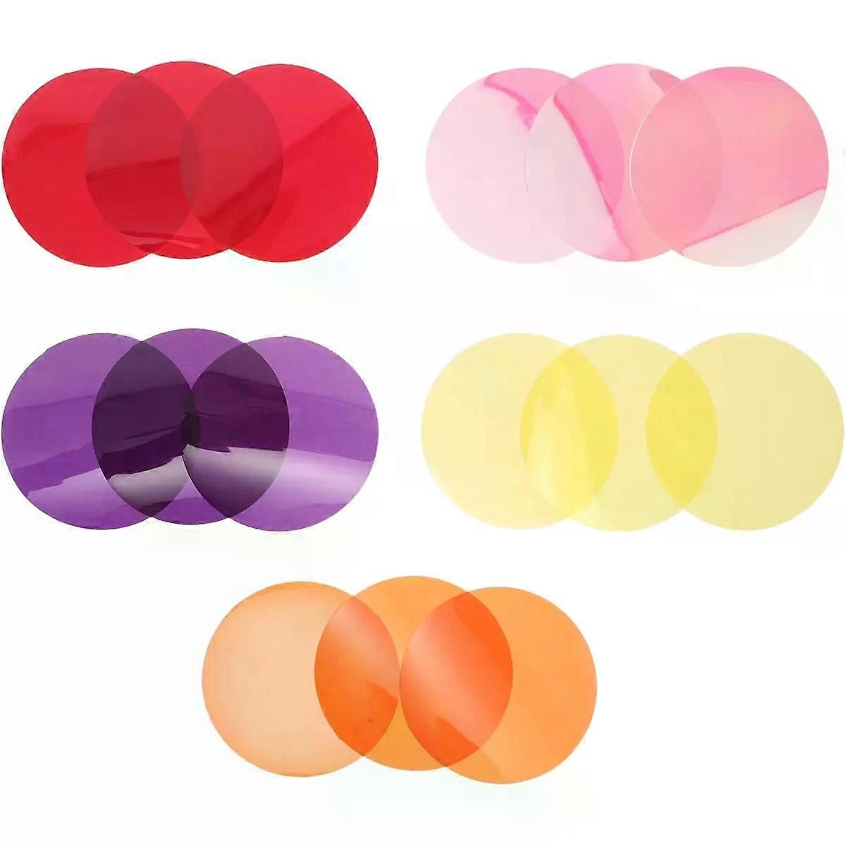 15pcs Self Adhesive Round Light Sticker Sheets for Colour Correction