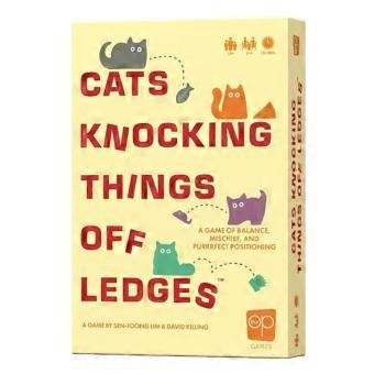 Cats Knocking Things Off Ledges Board Game, Dexterity Balancing  Family Party Game for 2-4 Players,26S