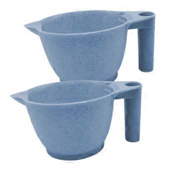 Hair Dye Mixing Bowl Set with Ergonomic Handle, Reusable Dual Blue Bowls for Salon and Home Use
