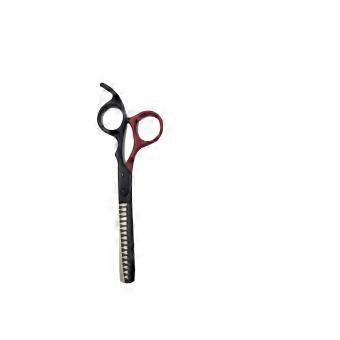 Professional Barber Shears Red and Black Design with Ergonomic Comfort Grip for Precision Cutting