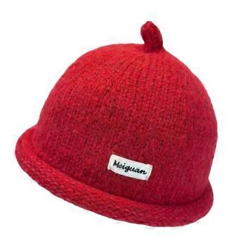 Minimalist Turned-up Brim Beanie Hat Windproof Solid Color Bucket Hat Winter Warm Thickened Melon-shaped Hat
