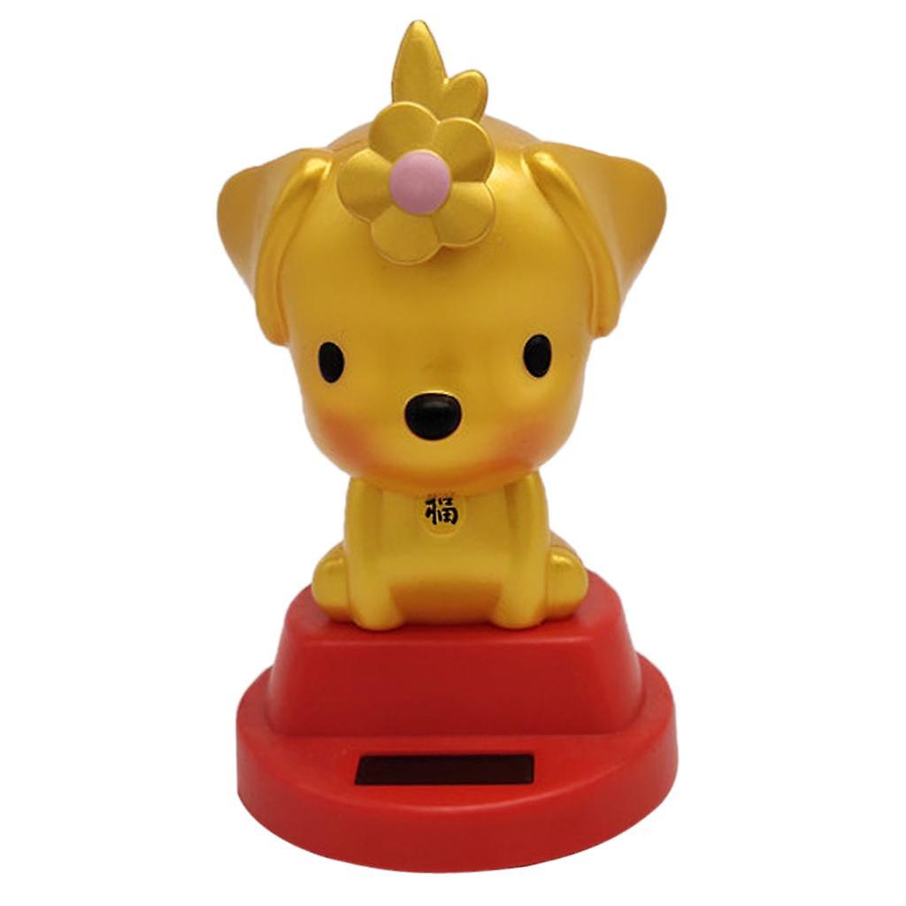 Solar Powered Dancing Dog Figure Car Decor