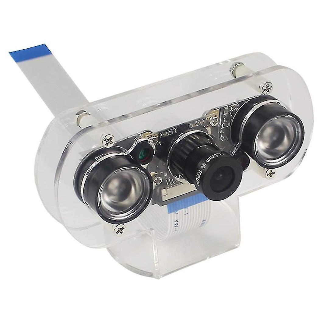 Module de caméra 5MP pour Raspberry Pi 4b / 3b + / 3b / 2b Vision nocturne infrarouge 1080p caméra avec boîtier de support