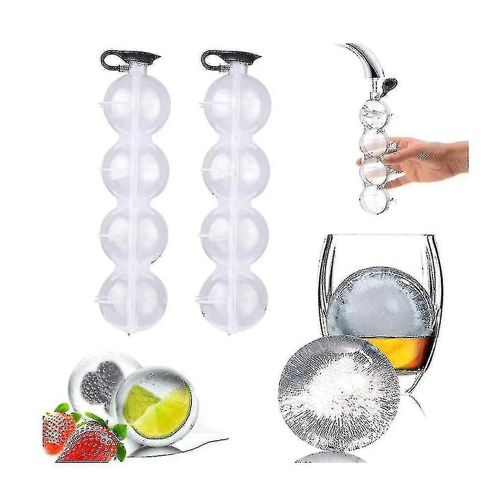 2pcs 4 Hole Ice Cube Ball Maker,sphere Large Tray Whiskey Diy Mould