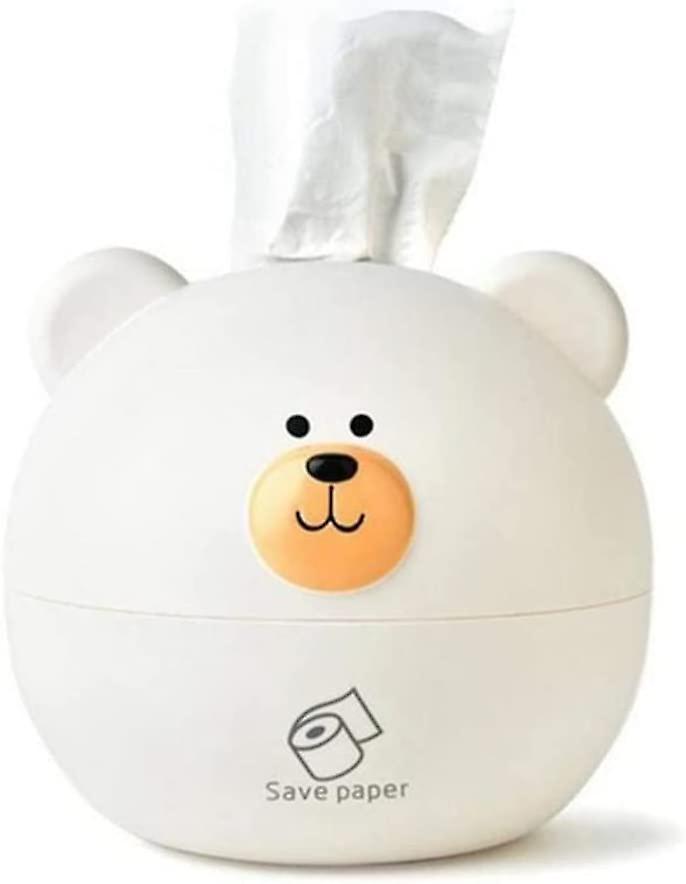 Cute Bear Tissue Box Nordic Roll Paper Pumping Paper Storage Round Towel Napkin Holder