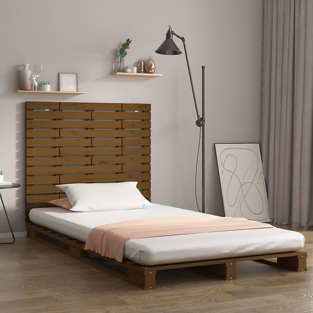 Wall Headboard Honey Brown 106x3x91.5 cm Solid Pine Wood