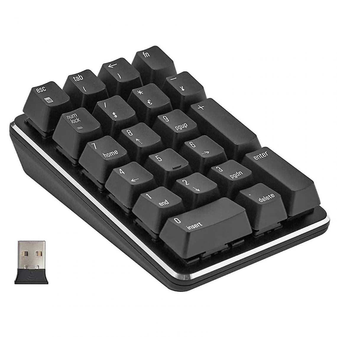 New 2.4g Wireless Mechanical Numeric Keypads Red Switches Gaming Keypads 21 Key Portable Keyboards Extended Layout Black |