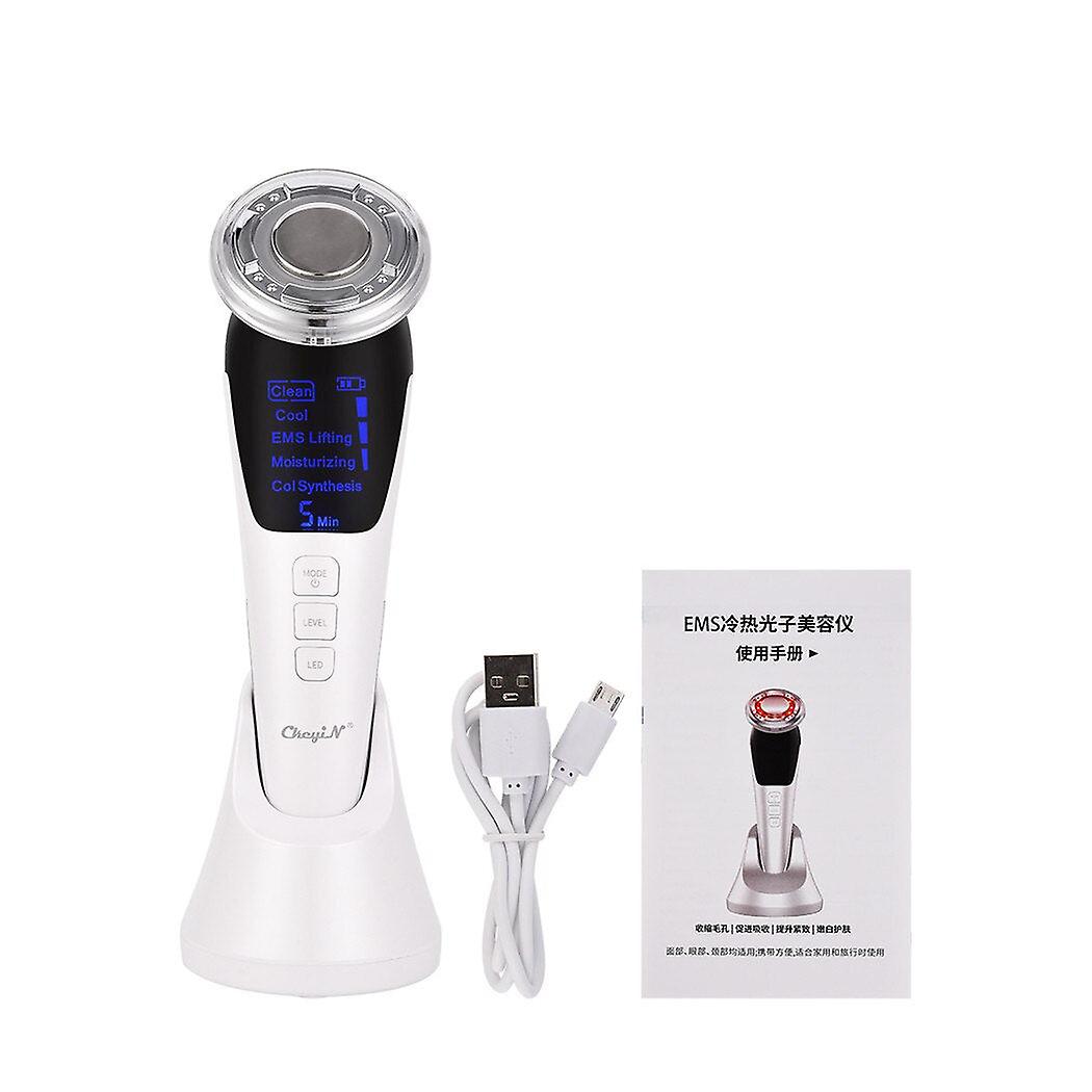 Face Massager Led Rf Microcurrent Beauty Device Electroporation Wrinkle Remover Lifting Whitening Hot Cool Adjustable
