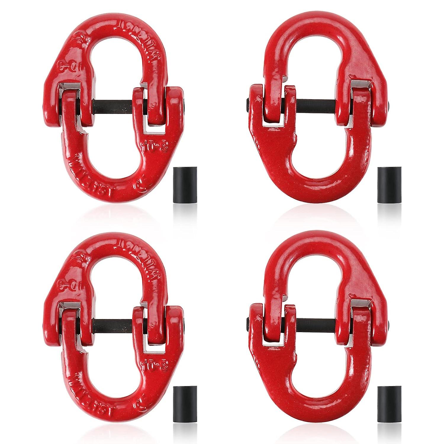 4 Pack G80 Alloy Steel Hammerlock Coupling Link  5/16" Hammer Lock Safety Chain Connector Link 4400 lbs Working Load Limit