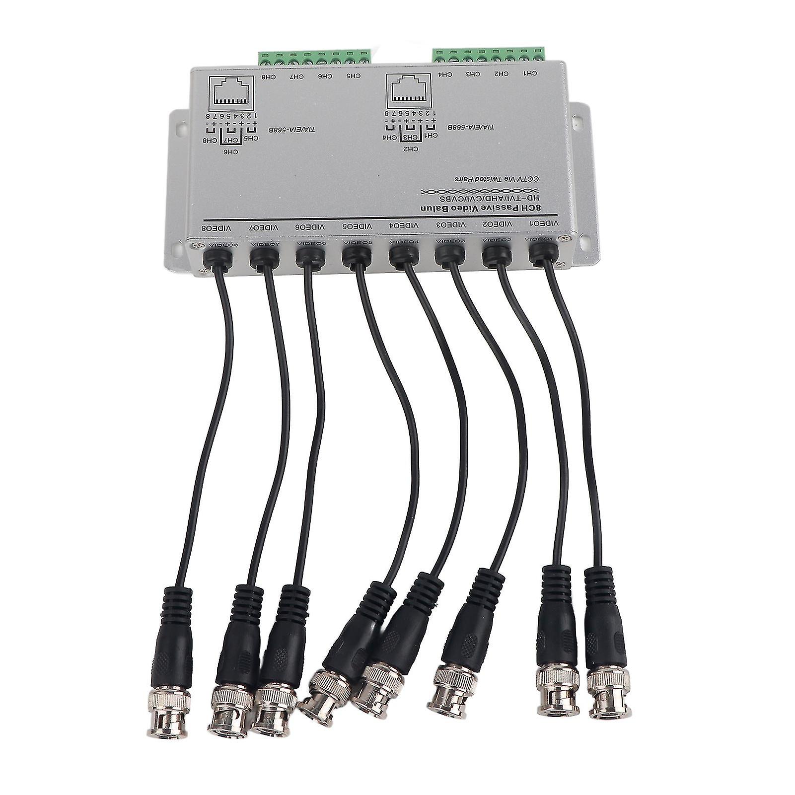 8Ch Hd Bnc Male To Utp Cable Transceiver Adapter Cctv Passive Video Balun For Camera System